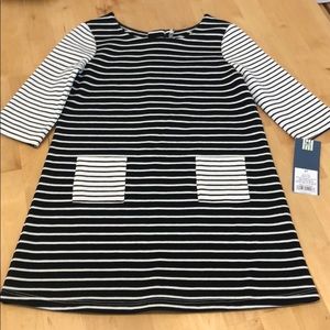 Osh Kosh Black & White Striped Swing Dress